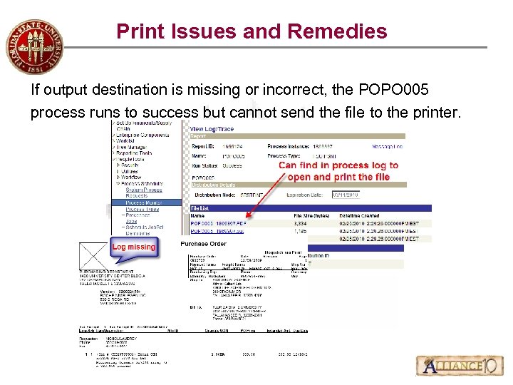 Print Issues and Remedies If output destination is missing or incorrect, the POPO 005
