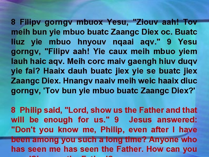 8 Filipv gorngv mbuox Yesu, 