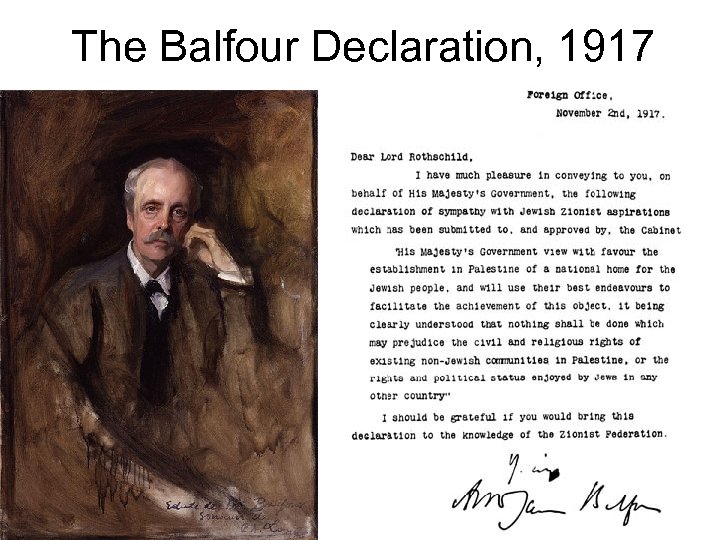 The Balfour Declaration, 1917 