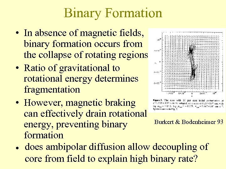 Binary Formation • In absence of magnetic fields, binary formation occurs from the collapse