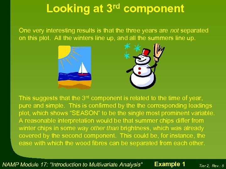 Looking at 3 rd component One very interesting results is that the three years