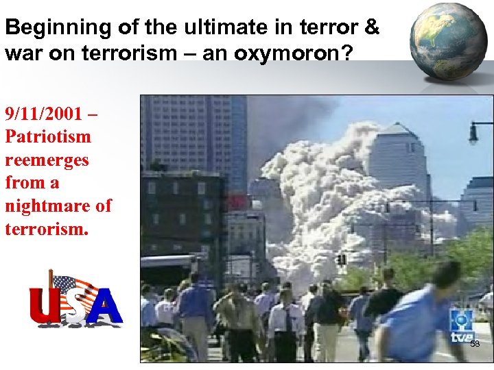 Beginning of the ultimate in terror & war on terrorism – an oxymoron? 9/11/2001