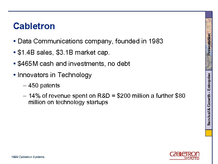  • Data Communications company, founded in 1983 • $1. 4 B sales, $3.