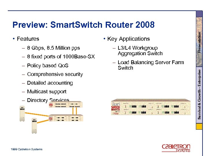 – 8 Gbps, 8. 5 Million pps – 8 fixed ports of 1000 Base-SX