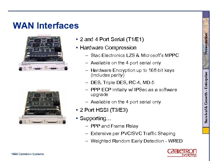  • 2 and 4 Port Serial (T 1/E 1) • Hardware Compression –