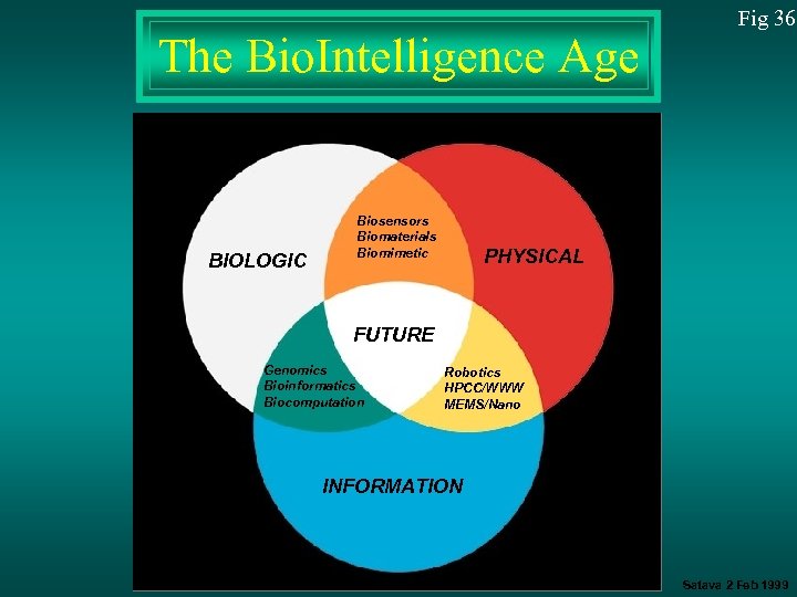 The Bio. Intelligence Age BIOLOGIC Biosensors Biomaterials Biomimetic Fig 36 PHYSICAL FUTURE Genomics Bioinformatics