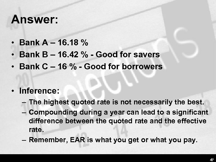 Answer: • Bank A – 16. 18 % • Bank B – 16. 42