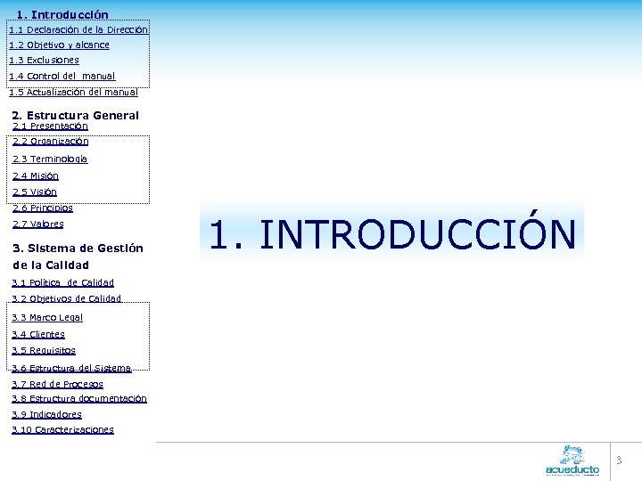 1. Introducción 1. 1 Declaración de la Dirección 1. 2 Objetivo y alcance 1.