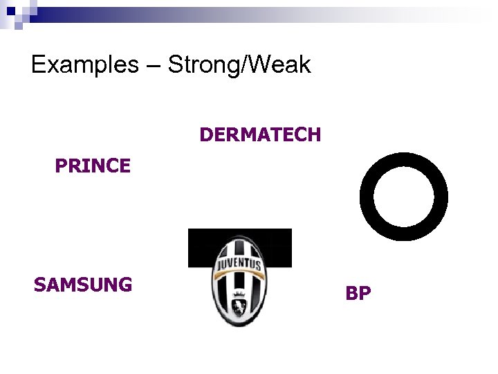 Examples – Strong/Weak DERMATECH PRINCE SAMSUNG BP 