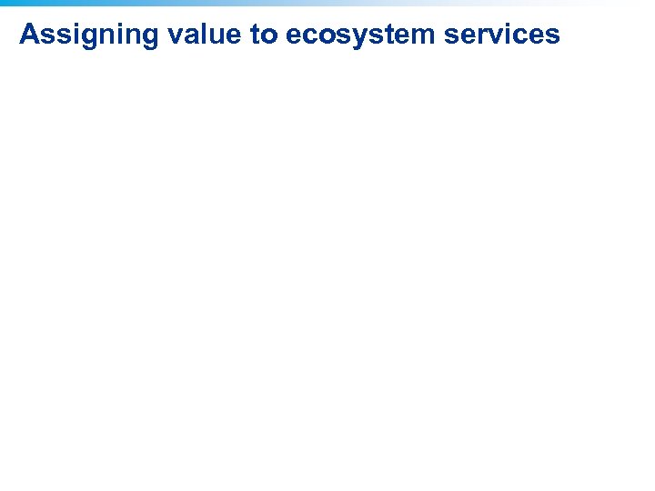 Assigning value to ecosystem services 