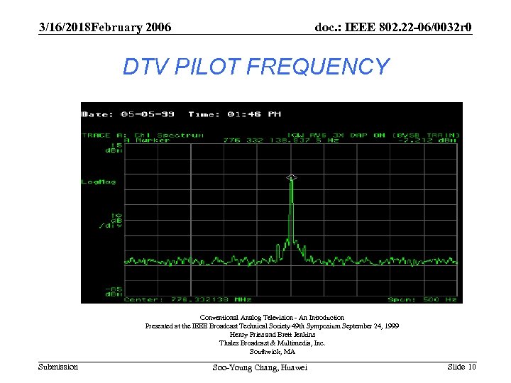 3/16/2018 February 2006 doc. : IEEE 802. 22 -06/0032 r 0 DTV PILOT FREQUENCY