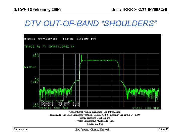 3/16/2018 February 2006 doc. : IEEE 802. 22 -06/0032 r 0 DTV OUT-OF-BAND “SHOULDERS”