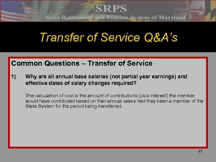 Transfer of Service Q&A’s Common Questions – Transfer of Service 1) Why are all