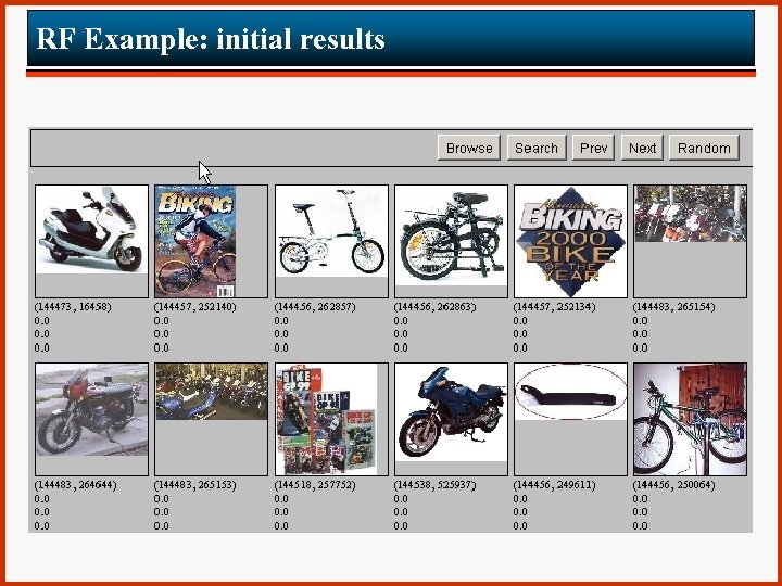 RF Example: initial results 