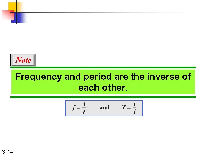 Note Frequency and period are the inverse of each other. 3. 14 