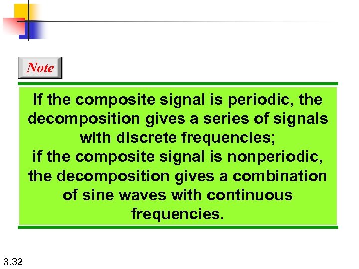 Note If the composite signal is periodic, the decomposition gives a series of signals