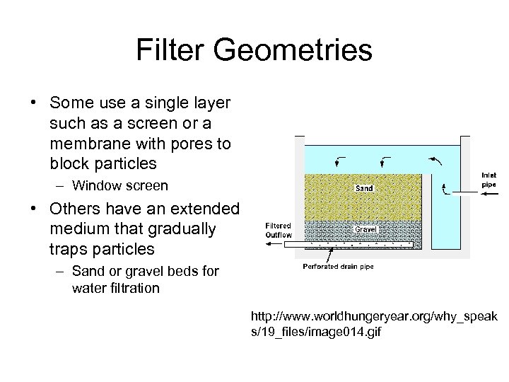 Filter Geometries • Some use a single layer such as a screen or a