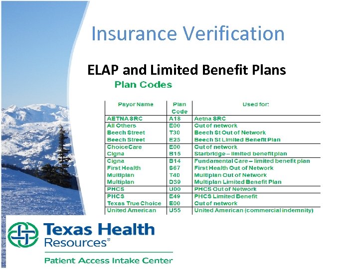 Insurance Verification ELAP and Limited Benefit Plans 