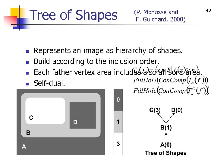 Tree of Shapes n n (P. Monasse and F. Guichard, 2000) Represents an image
