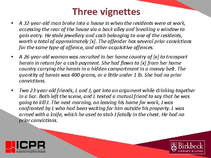 Three vignettes • A 32 -year-old man broke into a house in when the