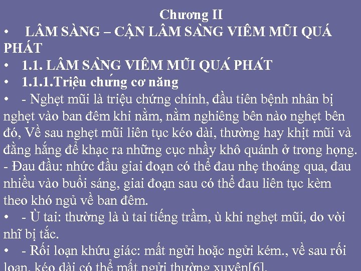 Chương II • L M SÀNG – C N L M SA NG VIÊM