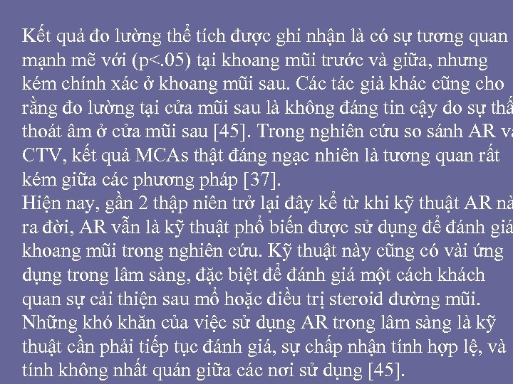 Kết quả đo lường thể tích được ghi nhận là có sự tương quan