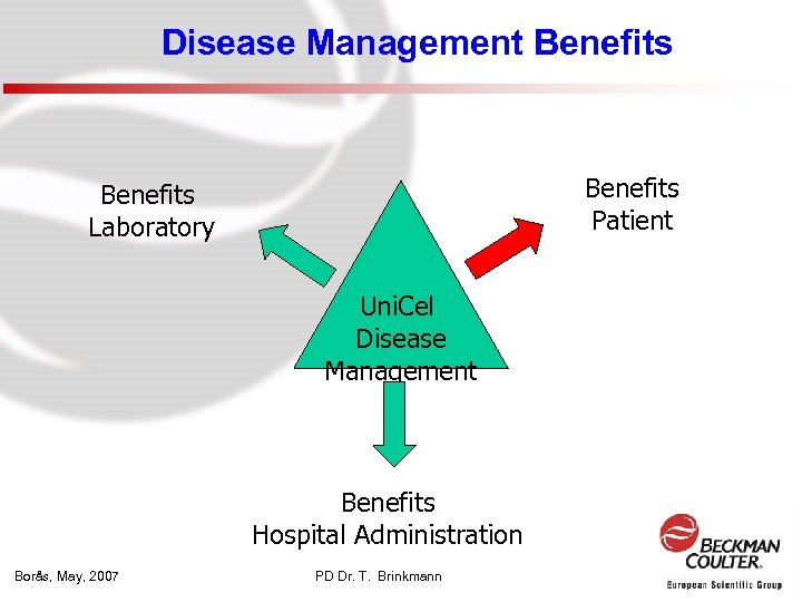 Disease Management Benefits Patient Benefits Laboratory Uni. Cel Disease Management Benefits Hospital Administration Borås,