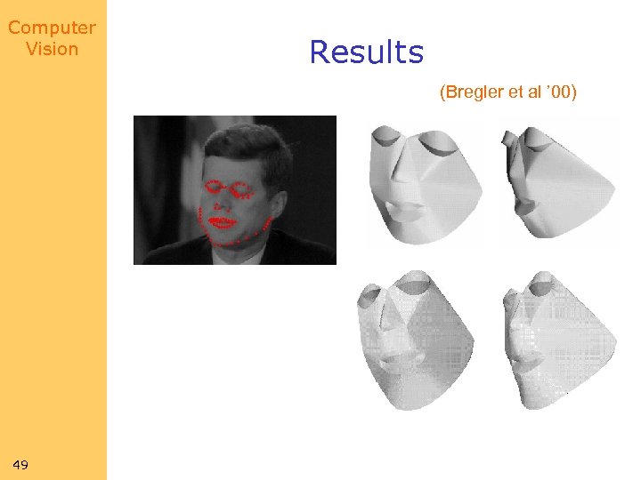 Computer Vision Results (Bregler et al ’ 00) 49 