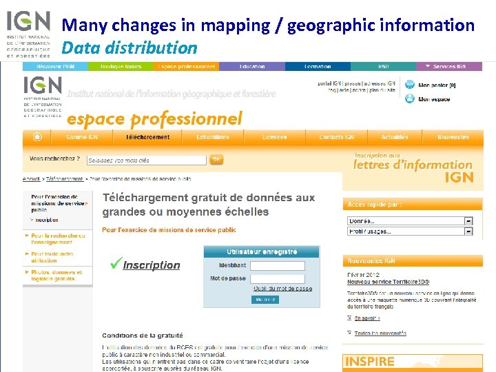 Many changes in mapping / geographic information Data distribution 7 