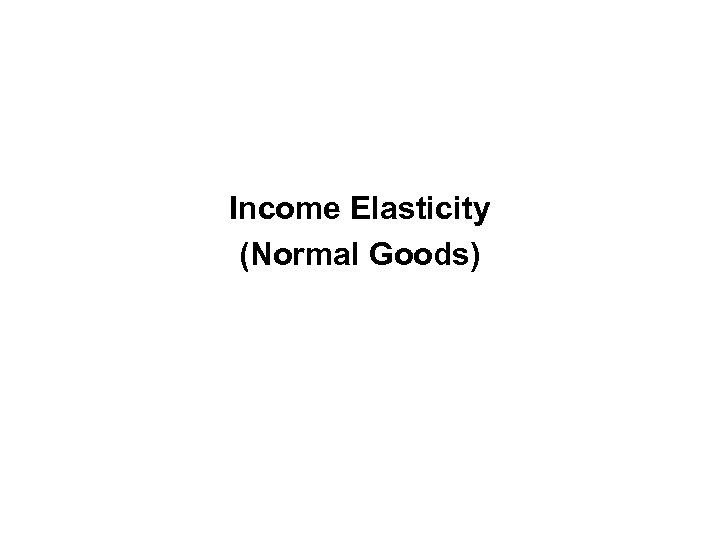 Income Elasticity (Normal Goods) 