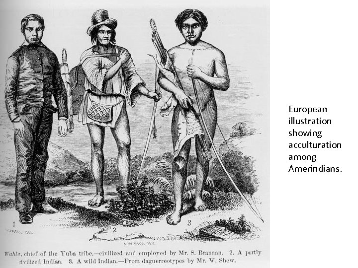 European illustration showing acculturation among Amerindians. 