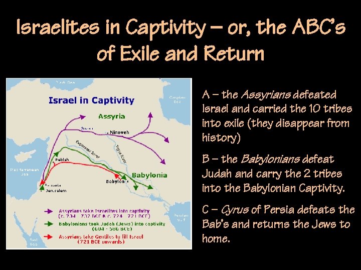 Israelites in Captivity – or, the ABC’s of Exile and Return A – the