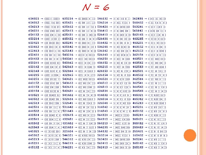 N=6 