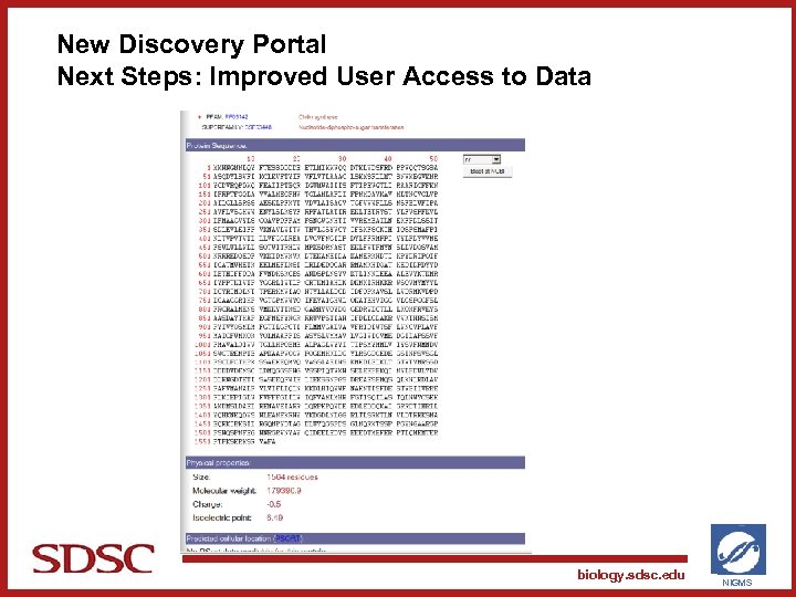 New Discovery Portal Next Steps: Improved User Access to Data SAN DIEGO SUPERCOMPUTER CENTER