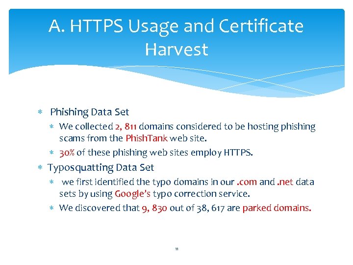 A. HTTPS Usage and Certificate Harvest Phishing Data Set We collected 2, 811 domains