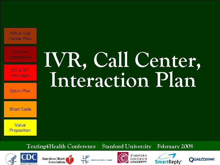 IVR or Call Center Plan Channel Integrations MO & MT messages Opt-in Plan IVR,