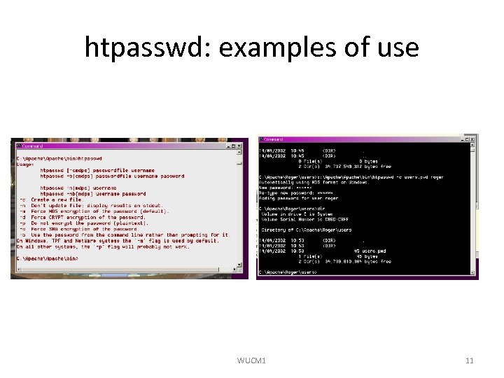 htpasswd: examples of use WUCM 1 11 