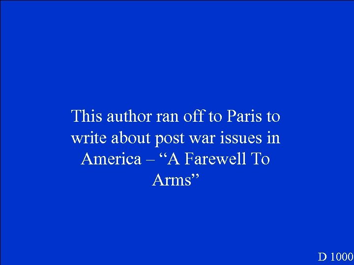 This author ran off to Paris to write about post war issues in America