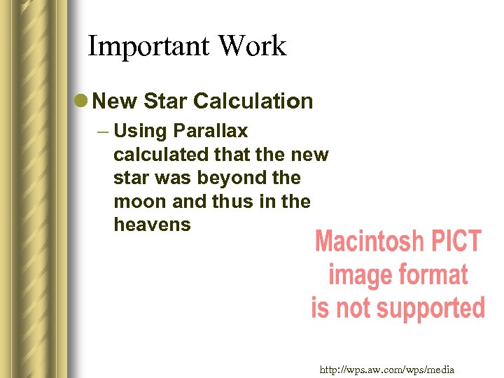 Important Work l New Star Calculation – Using Parallax calculated that the new star