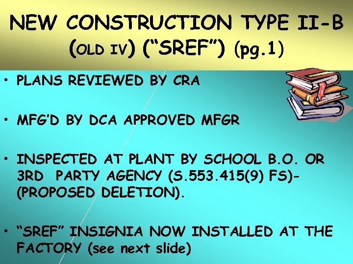 NEW CONSTRUCTION TYPE II-B (OLD IV) (“SREF”) (pg. 1) • PLANS REVIEWED BY CRA