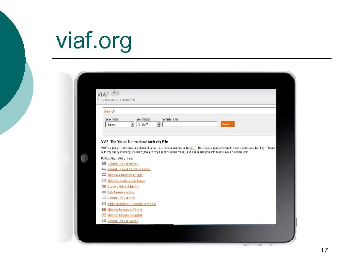 viaf. org 17 