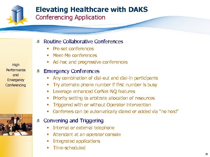 Elevating Healthcare with DAKS Conferencing Application Routine Collaborative Conferences High Performance and Emergency Conferencing