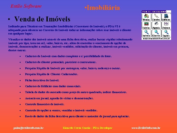 Estilo Software • Imobiliária • Venda de Imóveis Indicado para Técnicos em Transações Imobiliárias