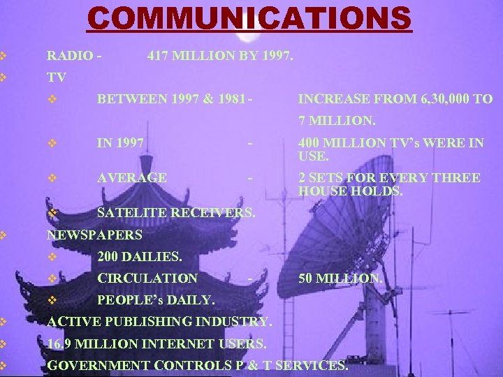 COMMUNICATIONS v RADIO - v TV v v 417 MILLION BY 1997. BETWEEN 1997