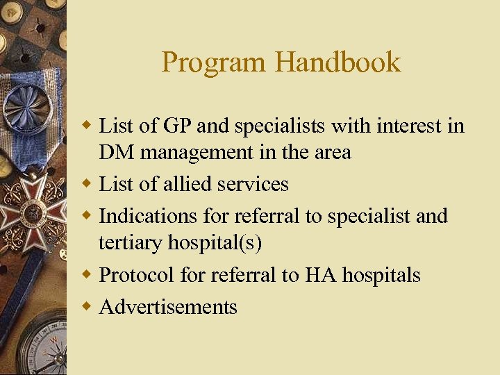 Program Handbook w List of GP and specialists with interest in DM management in