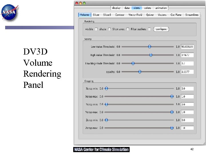 DV 3 D Volume Rendering Panel 42 