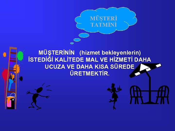 MÜŞTERİ TATMİNİ MÜŞTERİNİN (hizmet bekleyenlerin) İSTEDİĞİ KALİTEDE MAL VE HİZMETİ DAHA UCUZA VE DAHA