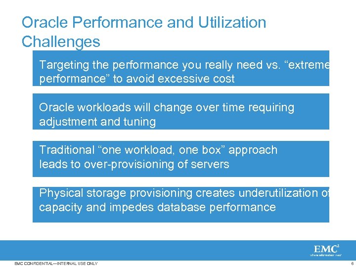 Oracle Performance and Utilization Challenges Targeting the performance you really need vs. “extreme performance”