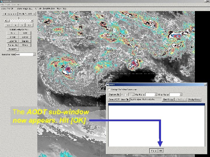 The AODT sub-window now appears. Hit [OK] 