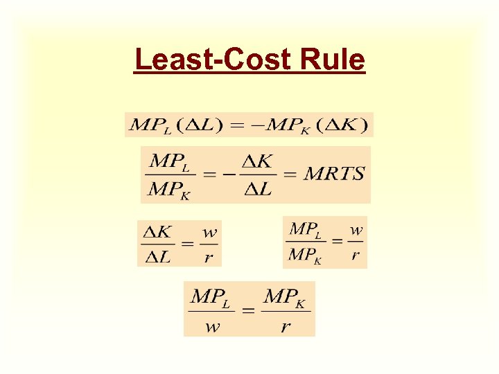 Least-Cost Rule 